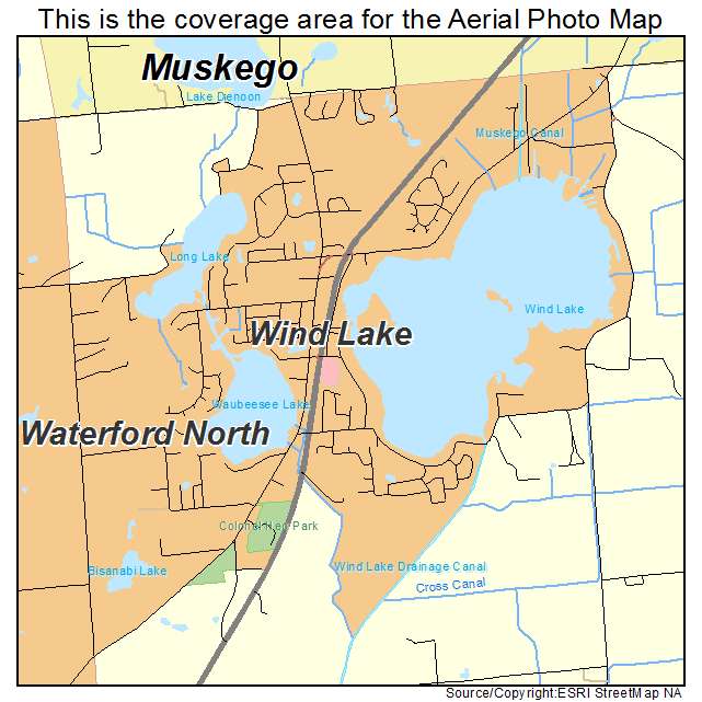 Wind Lake, WI location map 