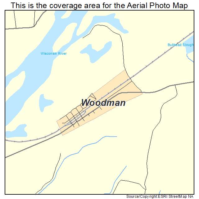 Woodman, WI location map 