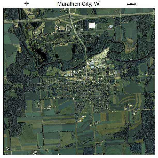 Marathon City, WI air photo map