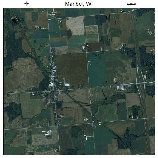 Maribel, WI air photo map