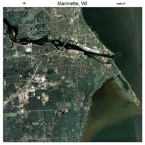 Marinette, WI air photo map