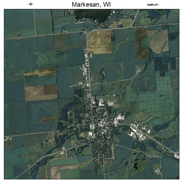 Markesan, WI air photo map