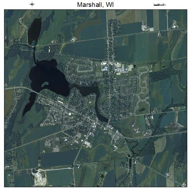 Marshall, WI air photo map
