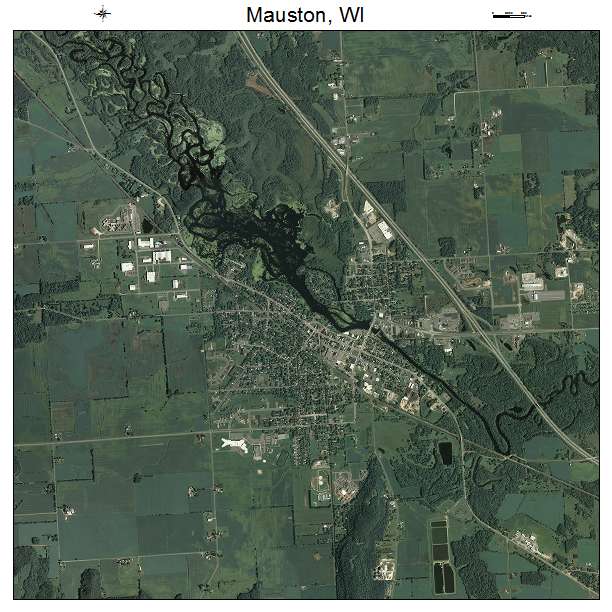 Mauston, WI air photo map