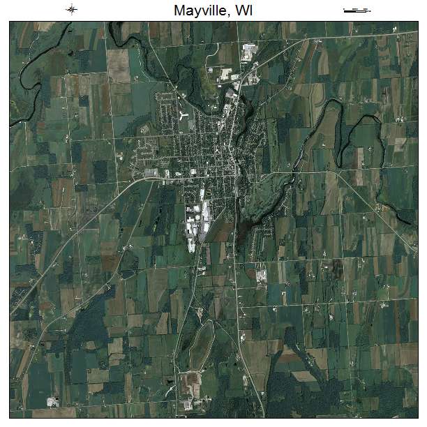 Mayville, WI air photo map