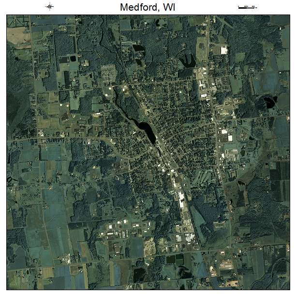 Medford, WI air photo map