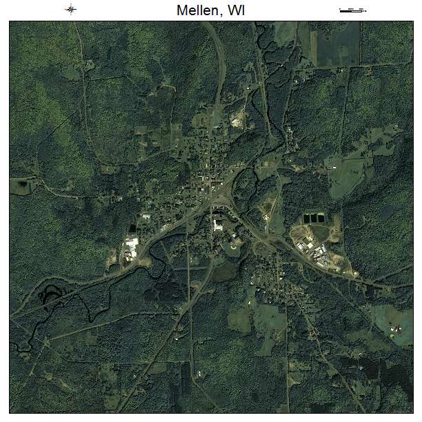 Mellen, WI air photo map