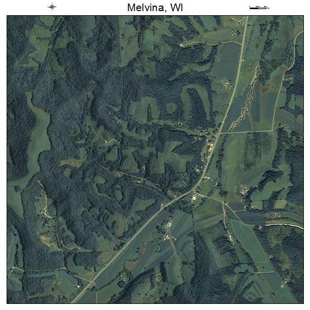 Melvina, WI air photo map