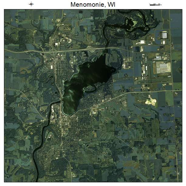 Menomonie, WI air photo map