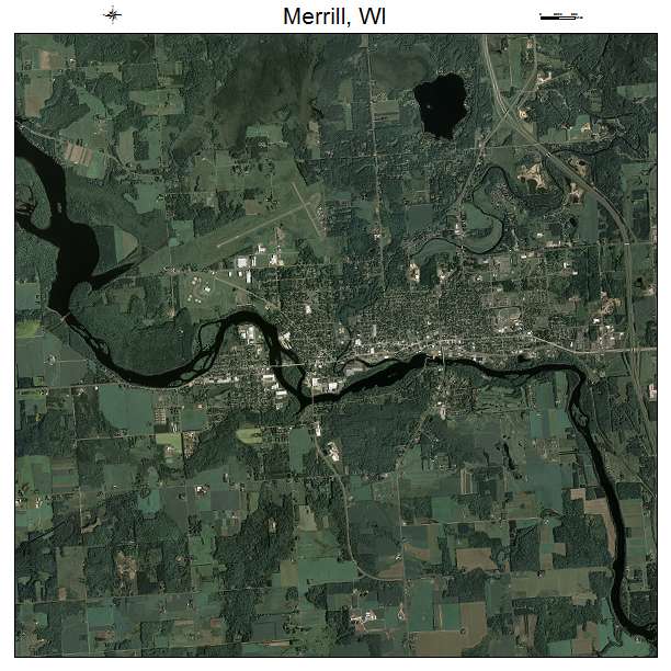 Merrill, WI air photo map
