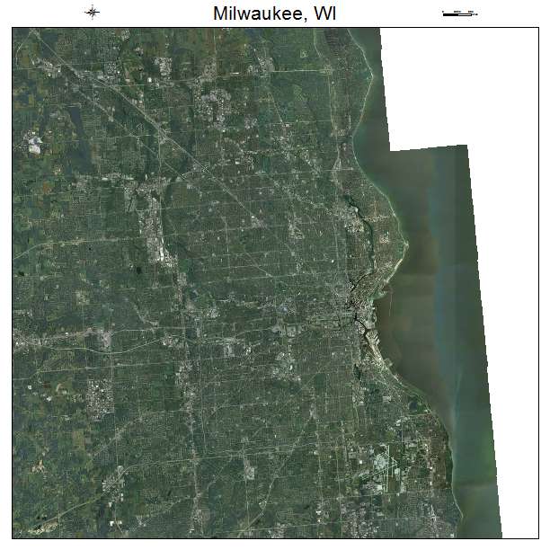 Milwaukee, WI air photo map