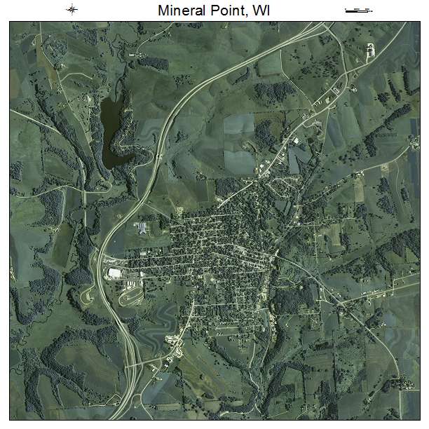 Aerial Photography Map Of Mineral Point WI Wisconsin