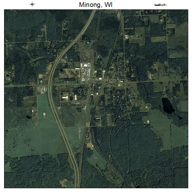 Minong, WI air photo map