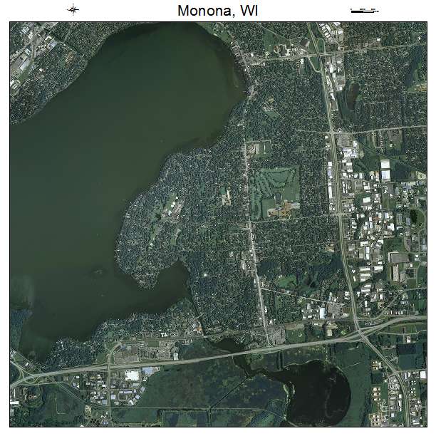 Monona, WI air photo map