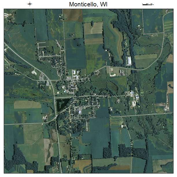 Monticello, WI air photo map