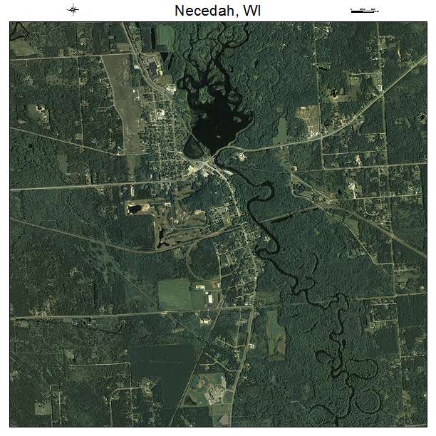 Necedah, WI air photo map