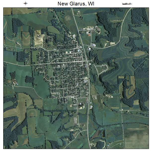 New Glarus, WI air photo map