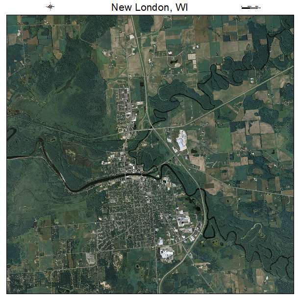 New London, WI air photo map