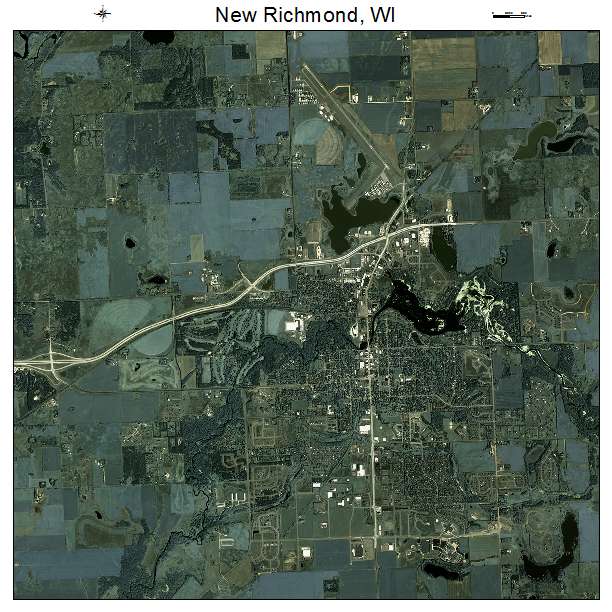 New Richmond, WI air photo map