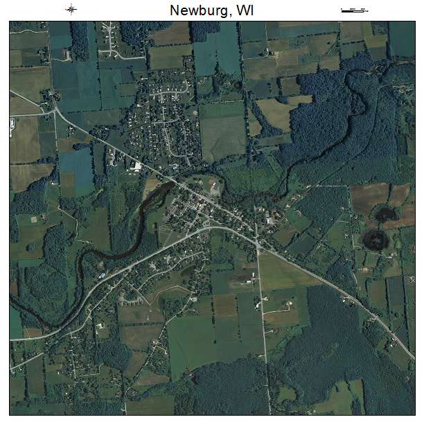 Newburg, WI air photo map