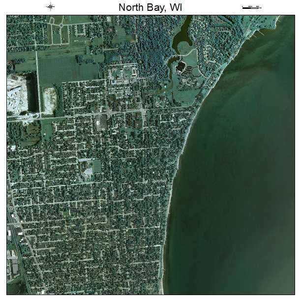 North Bay, WI air photo map