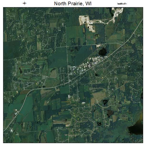 North Prairie, WI air photo map