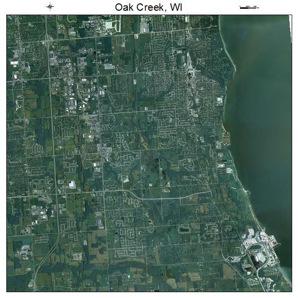 Oak Creek, WI air photo map