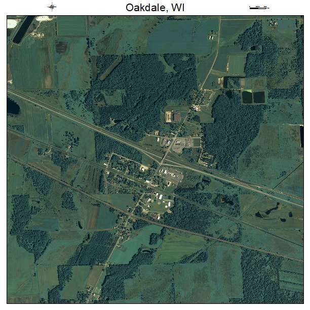 Oakdale, WI air photo map