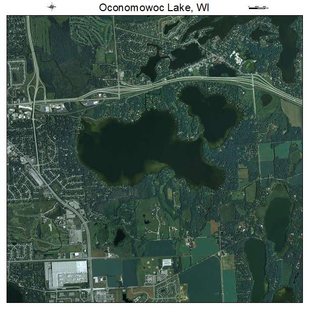 Oconomowoc Lake, WI air photo map