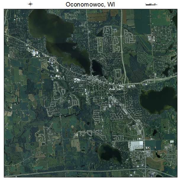 Oconomowoc, WI air photo map