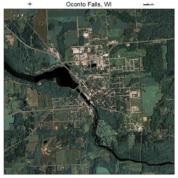Oconto Falls, WI air photo map