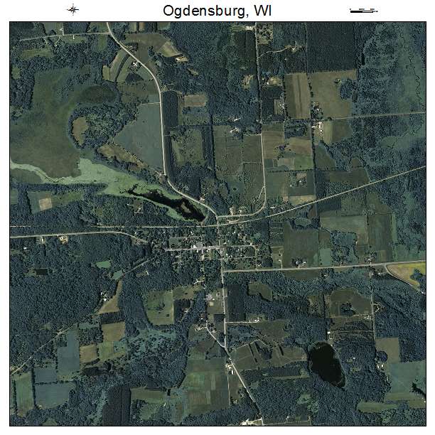 Ogdensburg, WI air photo map