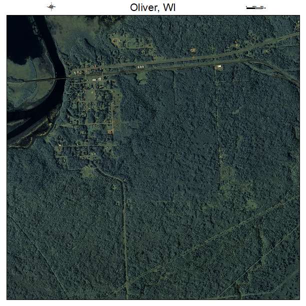 Oliver, WI air photo map