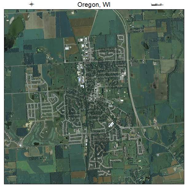 Oregon, WI air photo map