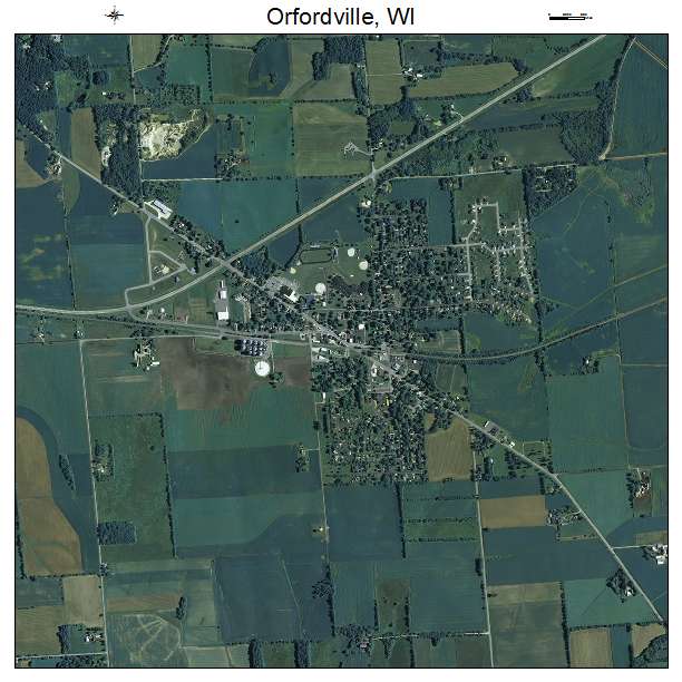 Orfordville, WI air photo map