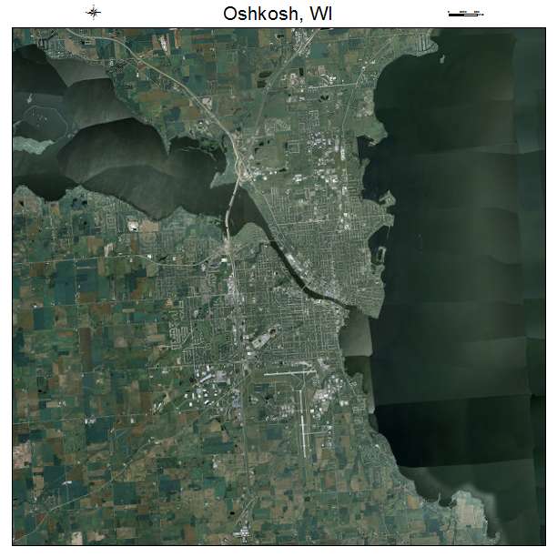 Oshkosh, WI air photo map