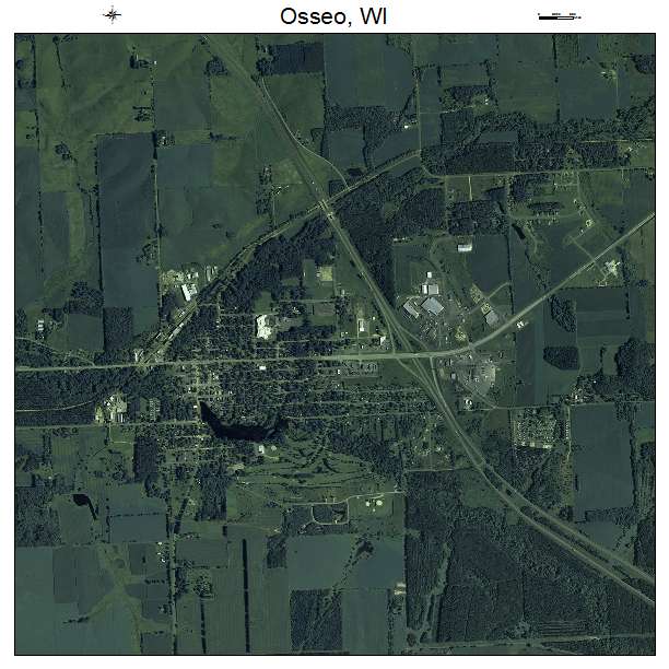 Osseo, WI air photo map