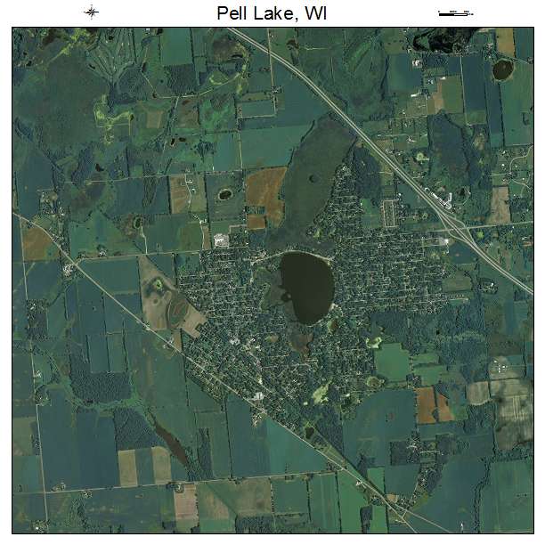 Pell Lake, WI air photo map