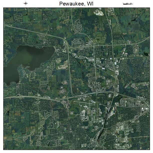 Pewaukee, WI air photo map