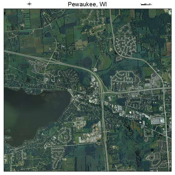 Pewaukee, WI air photo map