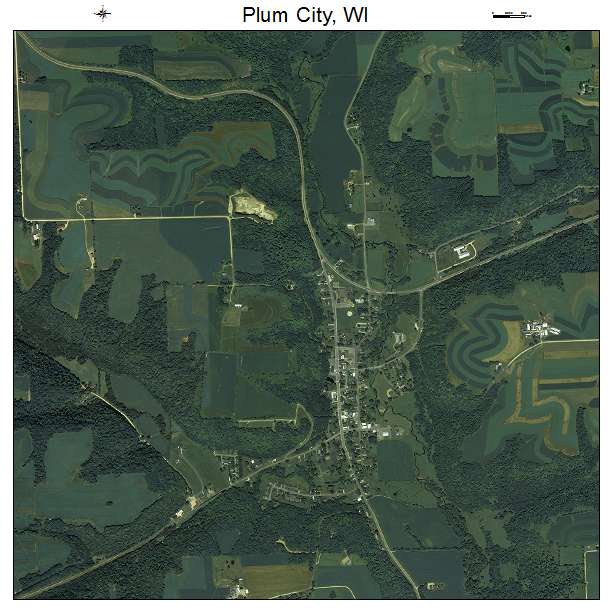 Plum City, WI air photo map