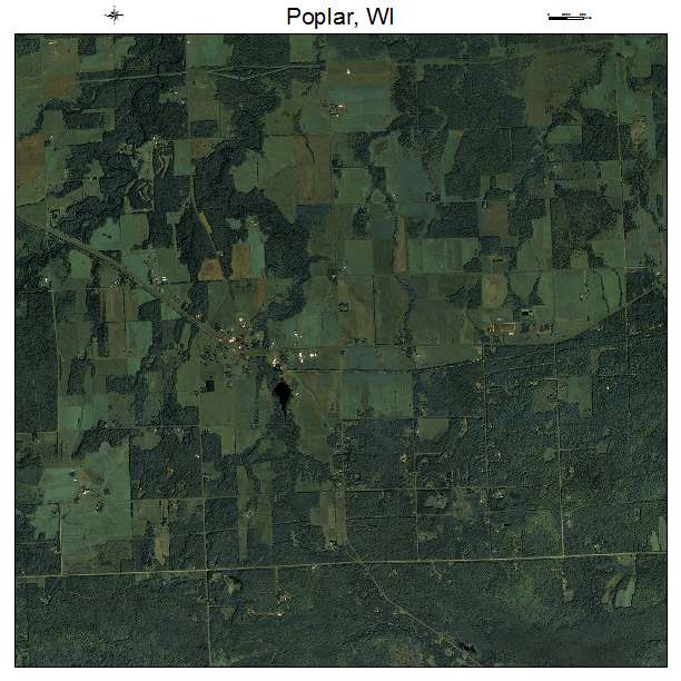 Poplar, WI air photo map