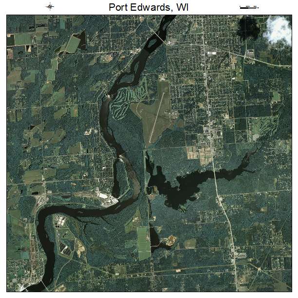 Port Edwards, WI air photo map