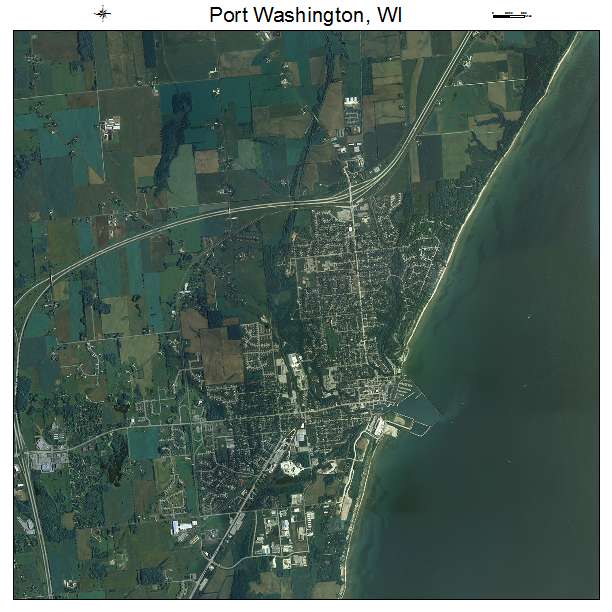 Port Washington, WI air photo map