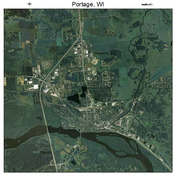 Portage, WI air photo map