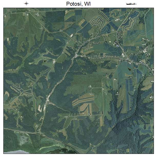 Potosi, WI air photo map