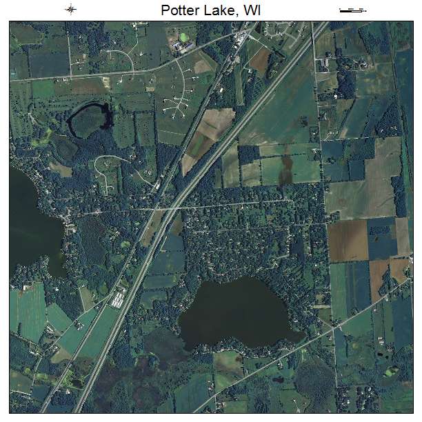 Potter Lake, WI air photo map