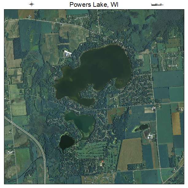Powers Lake, WI air photo map