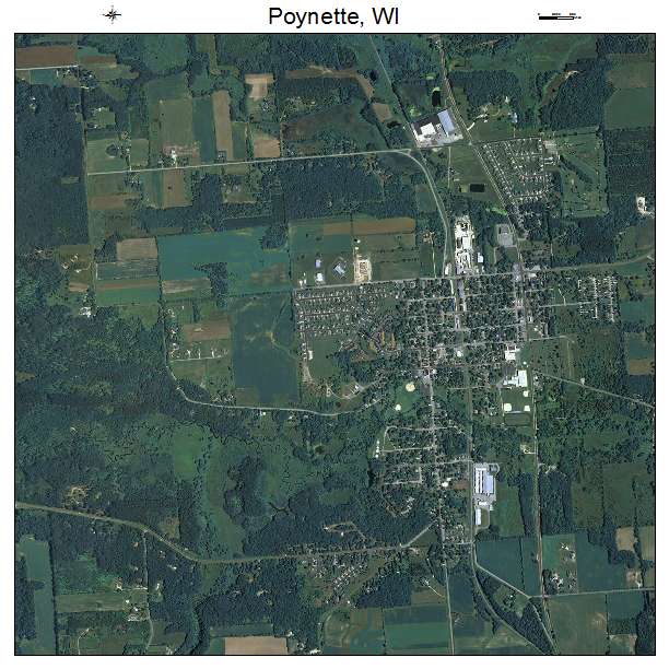 Poynette, WI air photo map