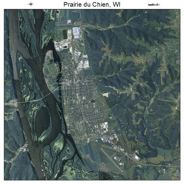 Prairie du Chien, WI air photo map